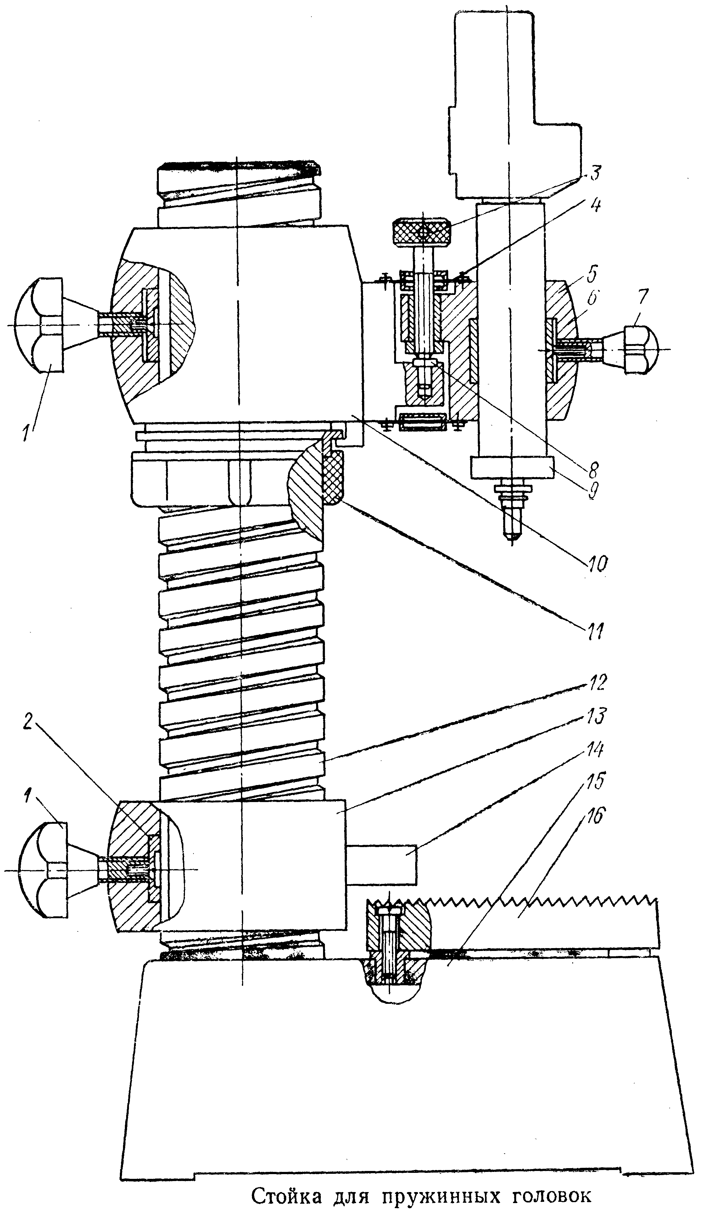 Стойка для пружинных головок для микрокаторов или оптикаторов
